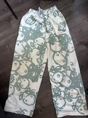Sage Green Character Print beach joggers or Pajama Pants - Unbranded